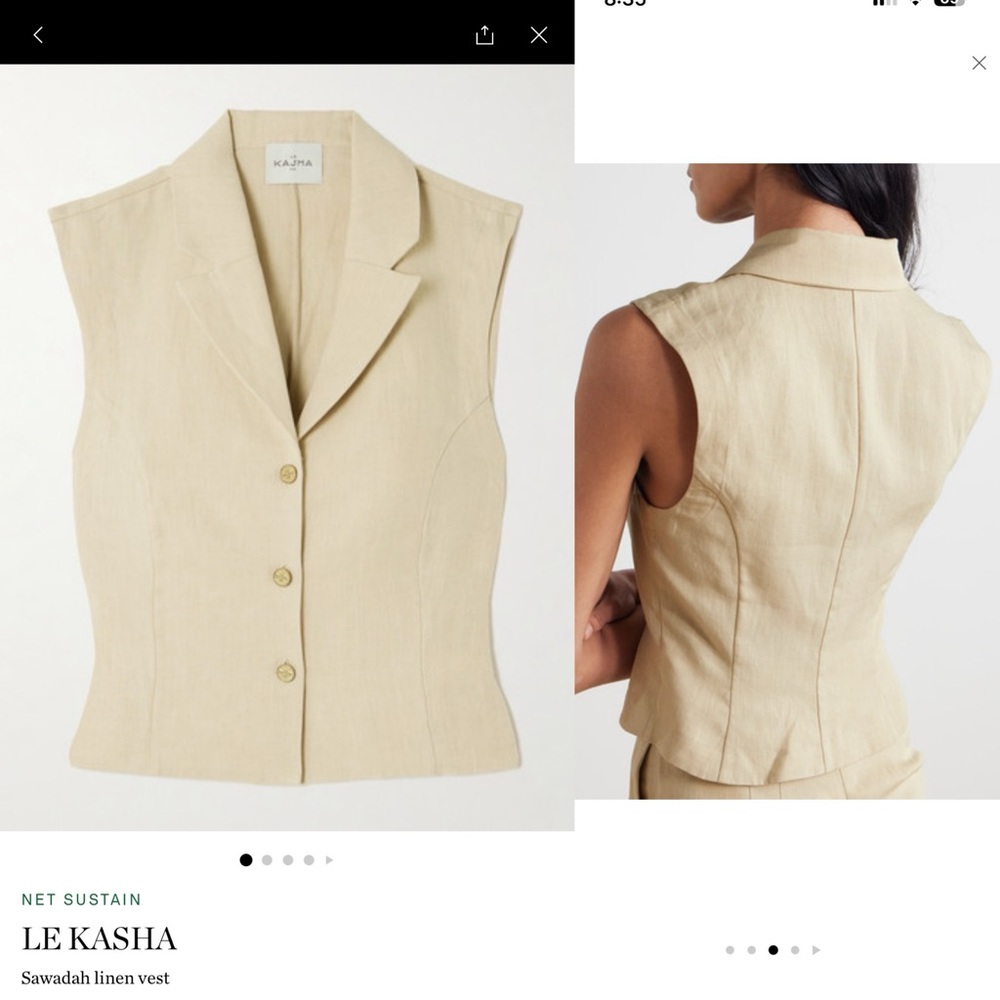 Le Kasha Sawasah linen vest size S/M